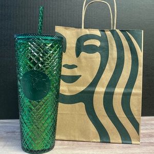 Starbucks Spring 2022 Emerald Green Jeweled 24oz Tumbler-New